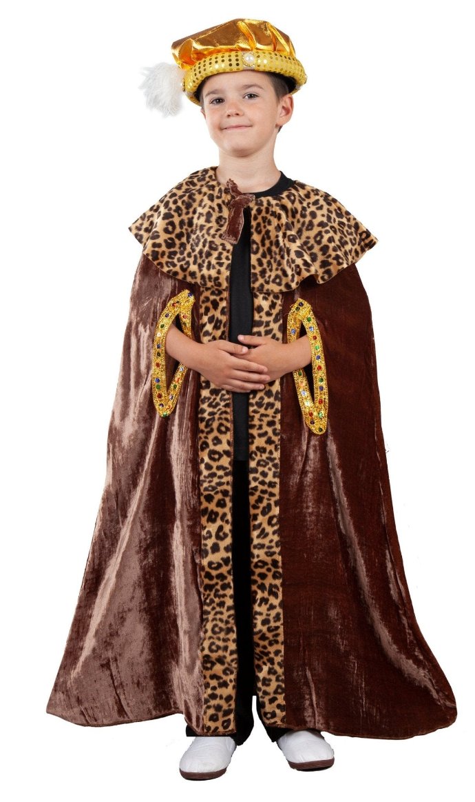 Mantello Da Re Bambino Con Corona - Costume Principe, Velluto Rosso, Per Halloween E Carnevale - Foto 14