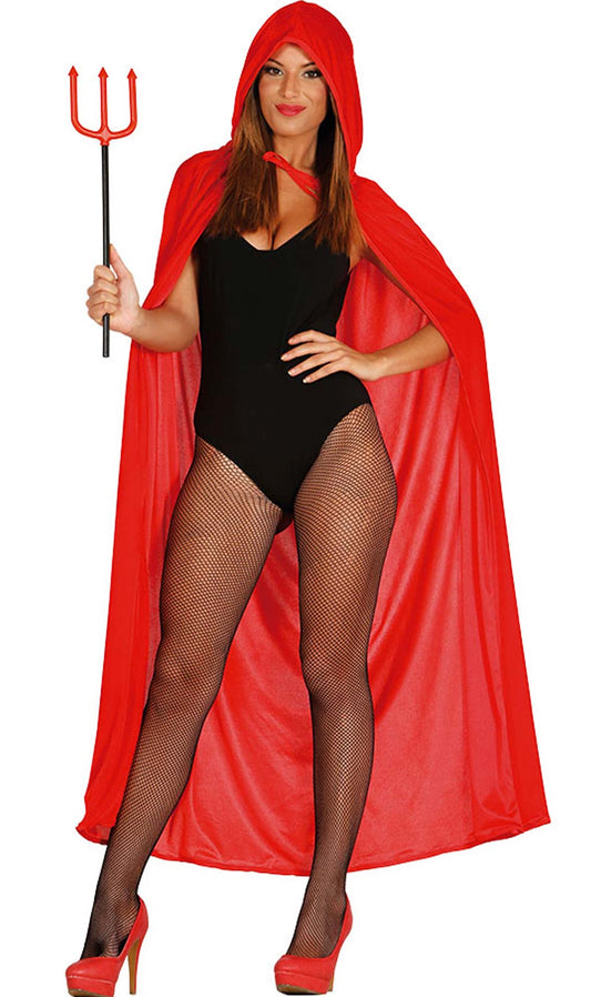 Mantello Rosso Cappuccio Soffice