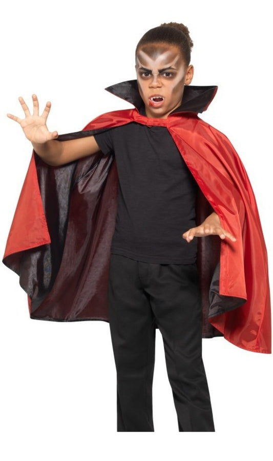 Mantello Rosso e Nero Reversibile bambino