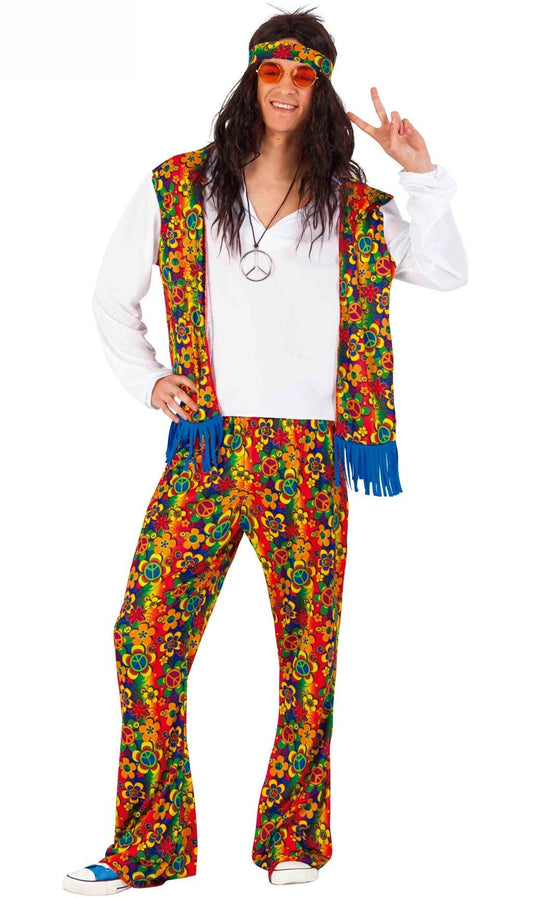 Disfraz de Hippie Colorido hombre I Don Disfraz