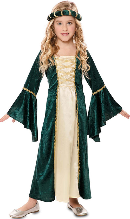Disfraz Costumi Medievali Bambina Costume Grigio Da Fruttiera