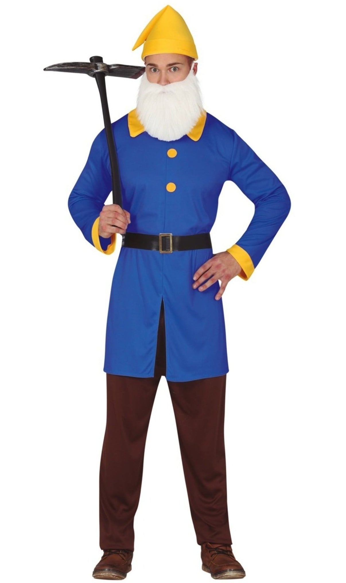 Costume Da Enanito Bambino Blu - Completo Con Maglietta, Pantaloni E Cappello, Taglia 18-24 Mesi - Foto 4