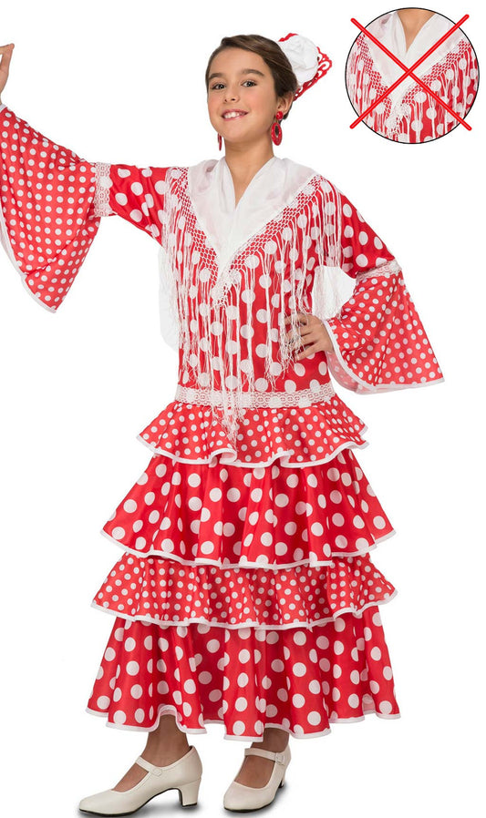 Disfraz de Flamenca Alba Rojo para niña I Don Disfraz