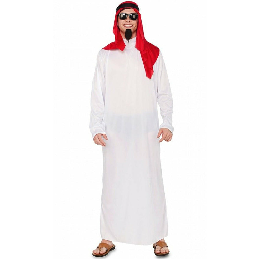 Costume Da Sceicco Arabo Per Uomo - Set Completo Con Abito, Turbante, Occhiali E Gioielli