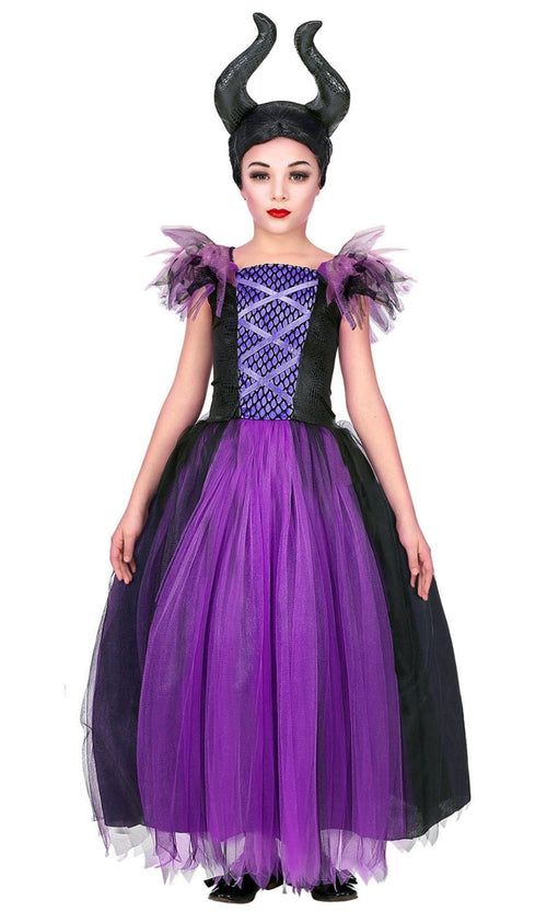 Para Niña Vestito Di Carnevale Maleficent Bambina Cosplay Costume