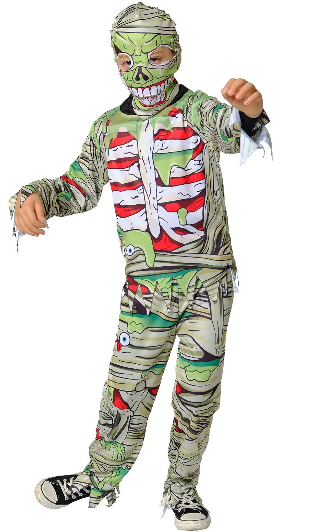 amscan 9907134 – Costume unisex per bambini, motivo: mummia zombie, con testa grande, per Halloween, età: 4-6 anni amscan 9907134 – Costume unisex per bambini, motivo: mummia zombie, con testa grande, per Halloween, età: 4-6 anni