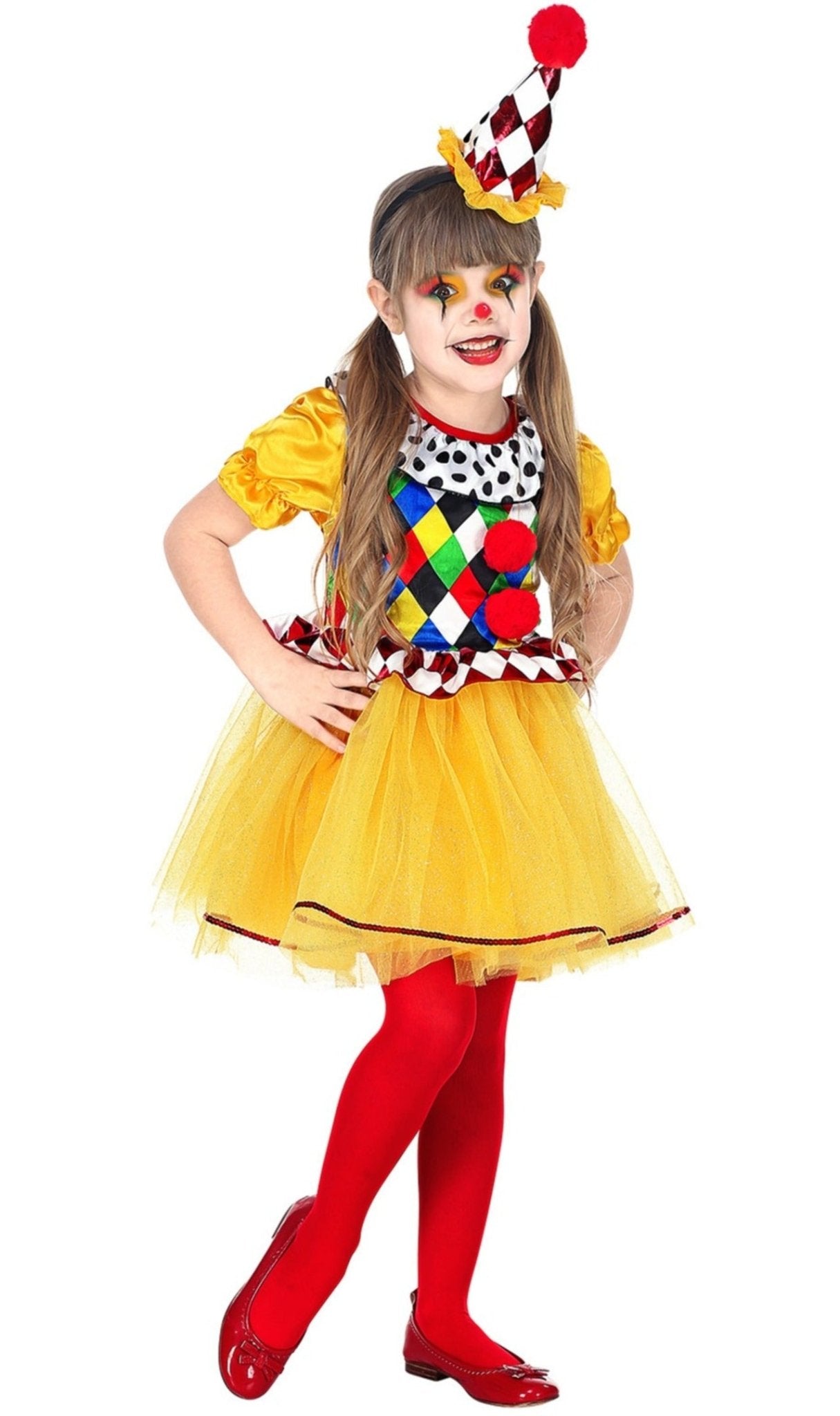 Costume carnevale sale pagliaccio bambina