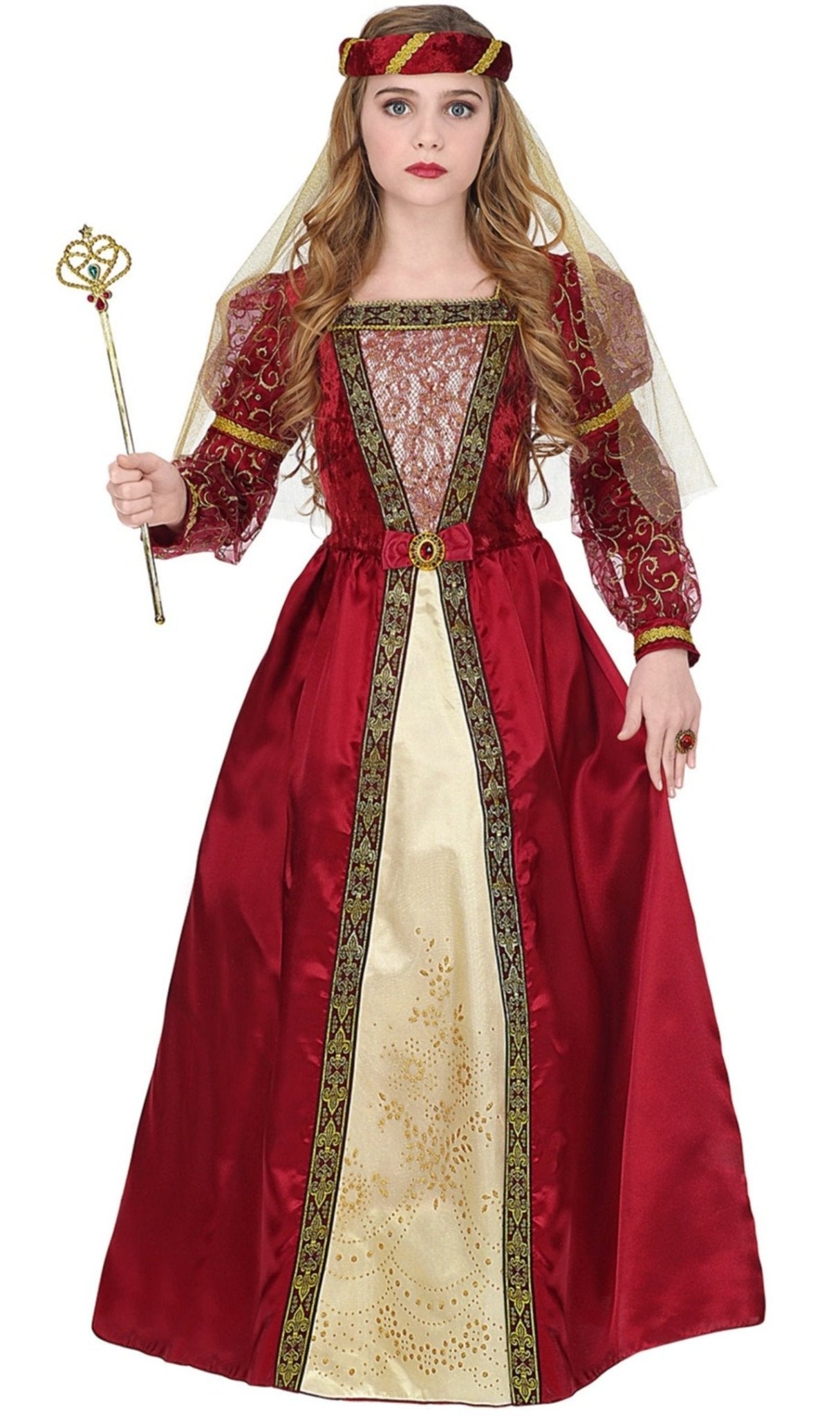 Costume Regina rossa, rosso, con abito e corona Taglia S Babilonia Shop