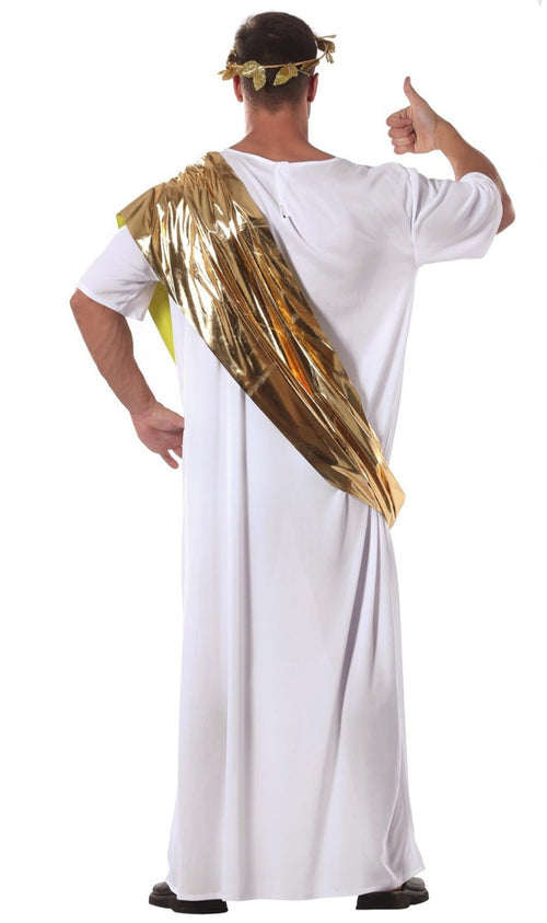 Costumi Halloween originali, donna con un costume da dea greca con accessori  in oro