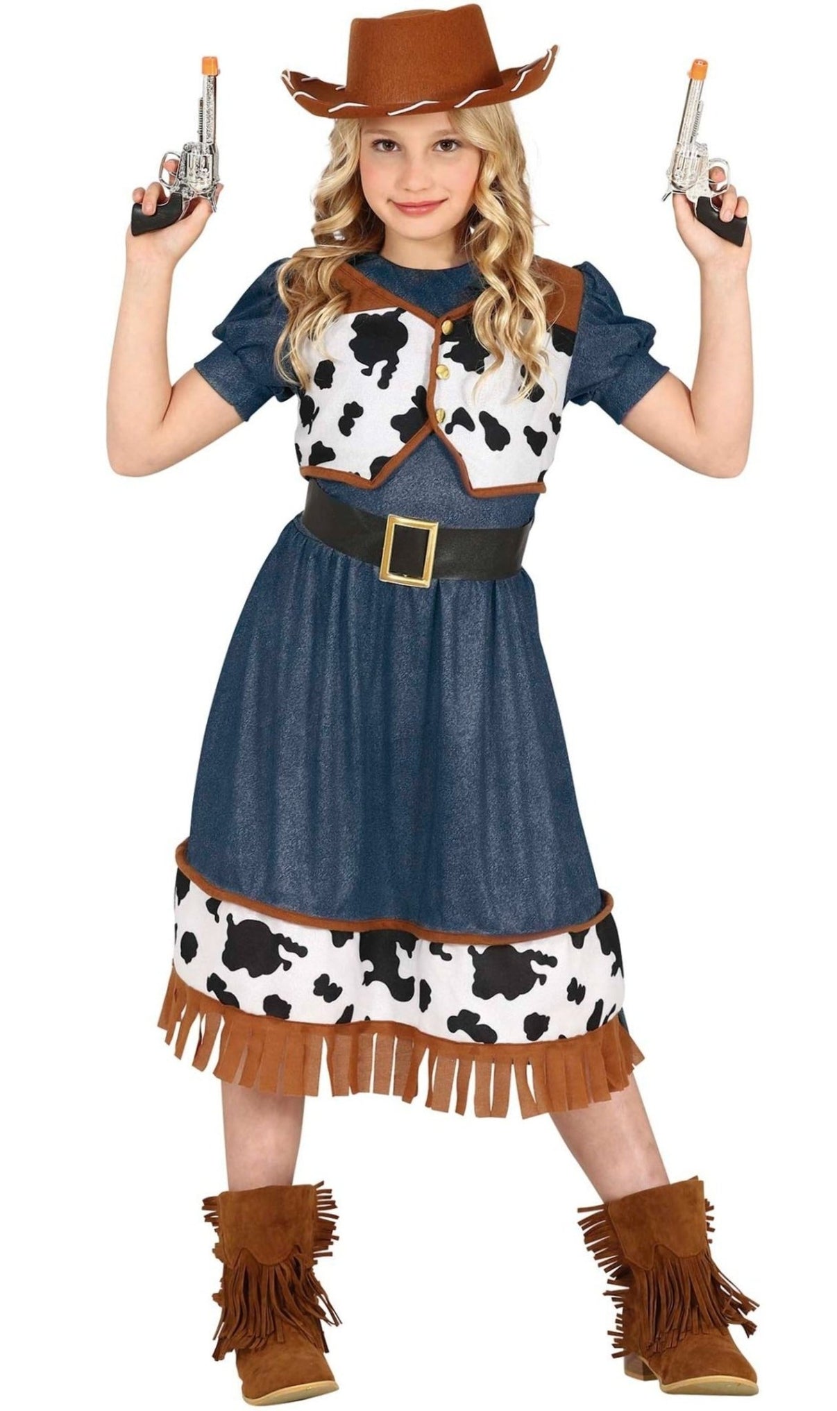Costume Da Cowgirl Per Bambina - Set Completo Con Gilet, Gonna, Bandana E Cappello | Tema Western - Foto 4