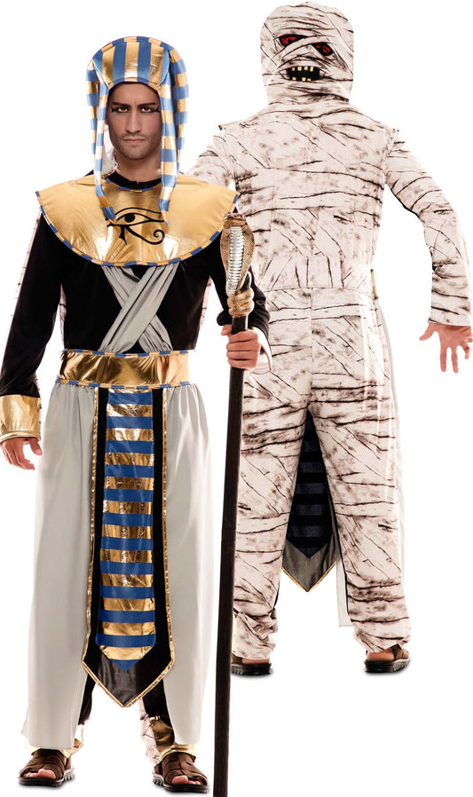 Disfraz Doble de Egipcio y Momia para hombre I Don Disfraz
