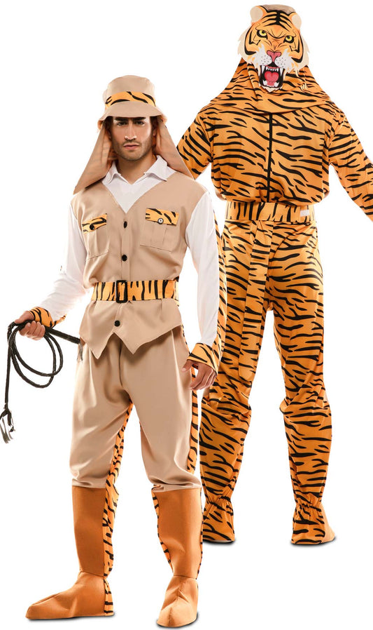 Disfraz Doble de Explorador y Tigre para adulto I Don Disfraz