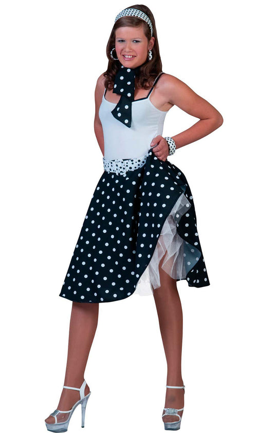 Set Feste Anni '60 Per Donna - Gonna E Accessori Per Carnevale, Halloween E Party A Tema