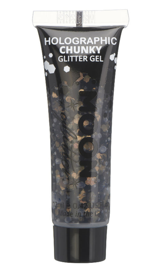 Glitter in gel nero olografico