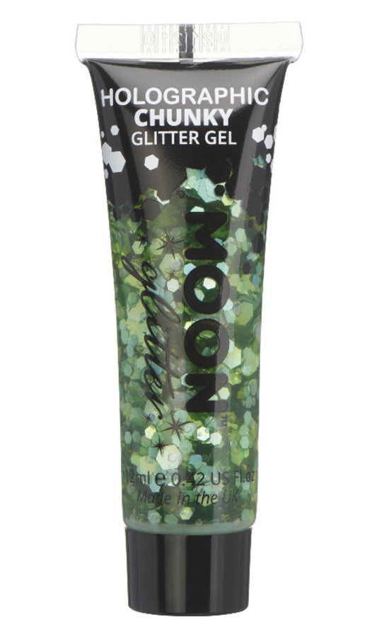Glitter in gel verde olografico