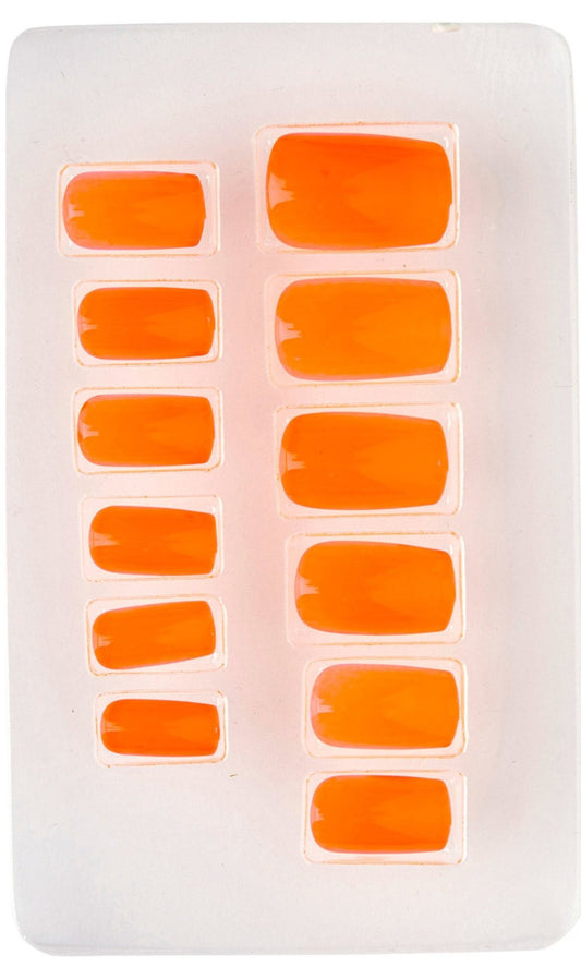 Kit 12 Unghie Arancione Fluorescente