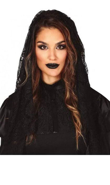 Garneck Velo Nero In Pizzo Con Pettine - Accessorio Elegante Per Halloween, Festa A Tema, Cosplay, Matrimonio Gotico E Giorno Dei Morti