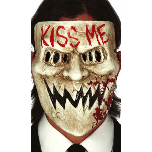 Maschere Horror The Purge 2 Pezzi - PVC, Per Halloween E Carnevale, Con Elastico Regolabile