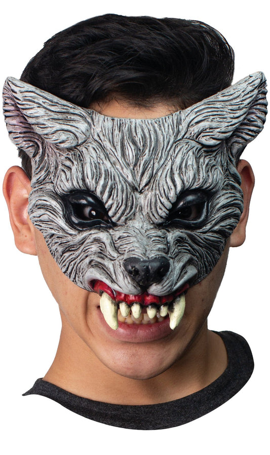 Mezza maschera in lattice di lupo mannaro