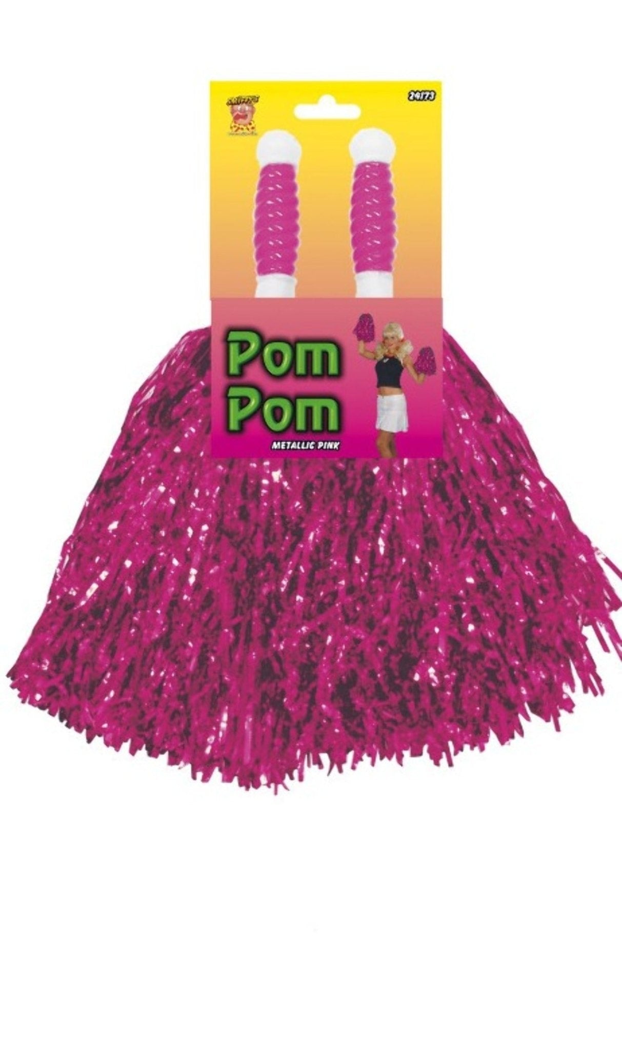 Confezione 2 pompon fucsia metallizzati