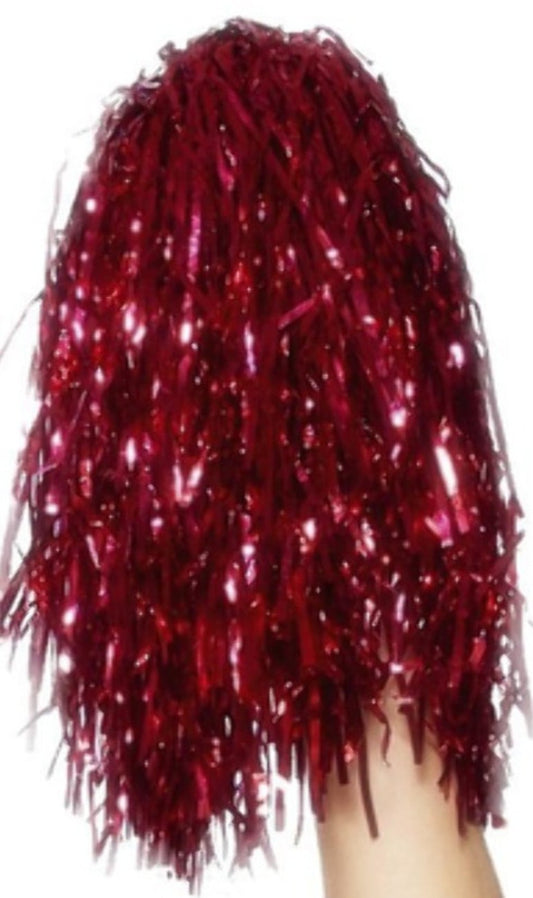 Confezione 2 pompon rosso metallizzao