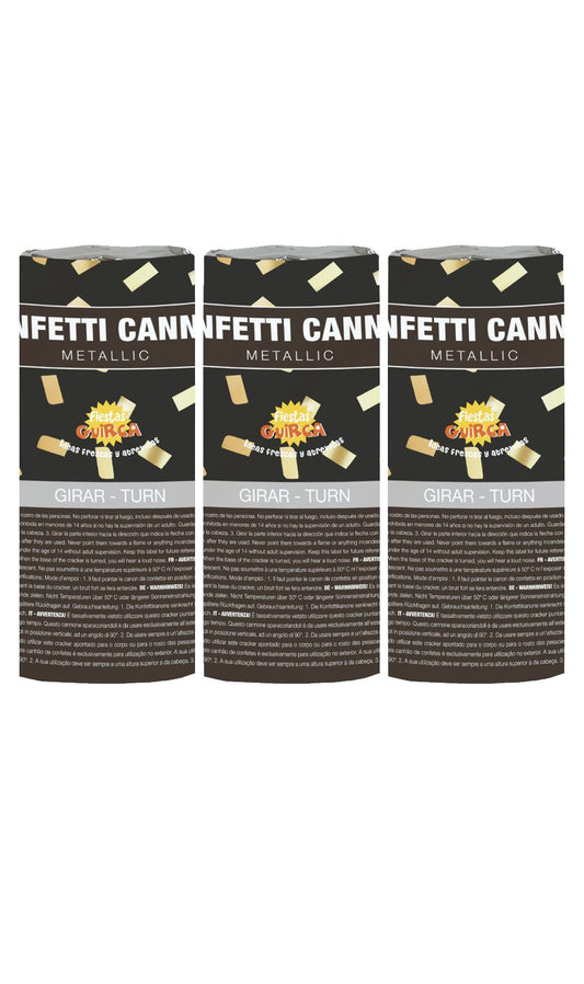 Pack 3 Cannoni Coriandoli Dorati