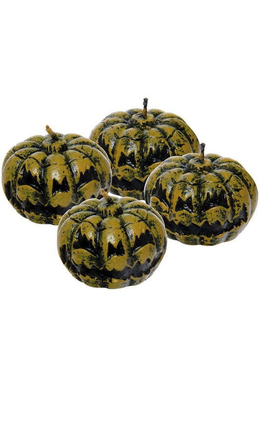 Pack da 4 candele di zucca horror