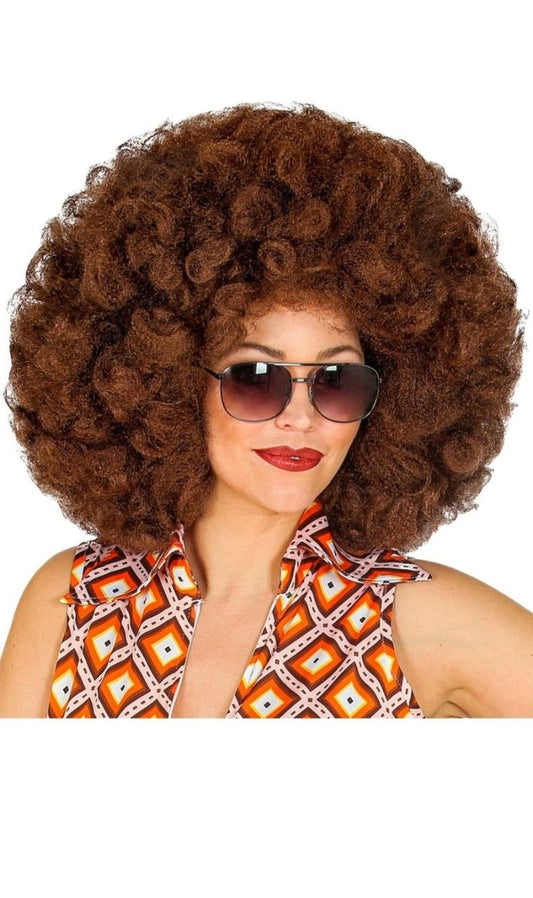 Parrucca Afro Marrone Plus