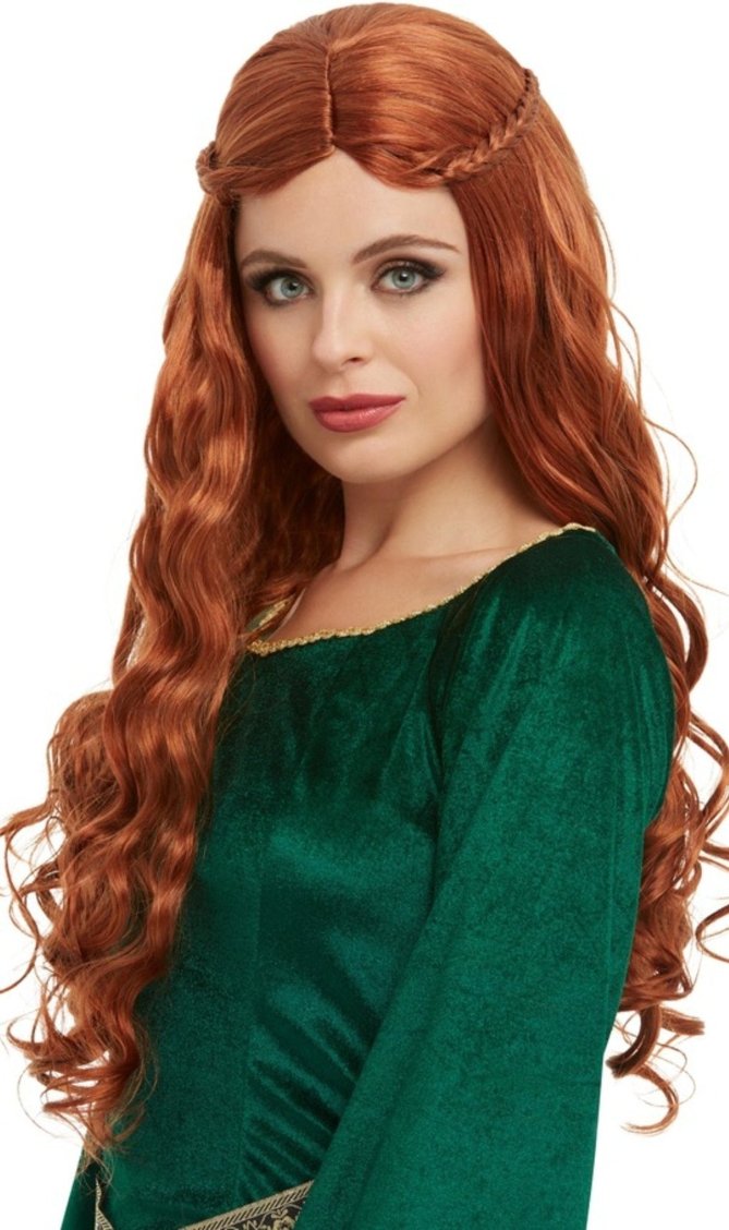 Parrucca Colore Rame Medievale per adulto | Costumalia by Signor Costume