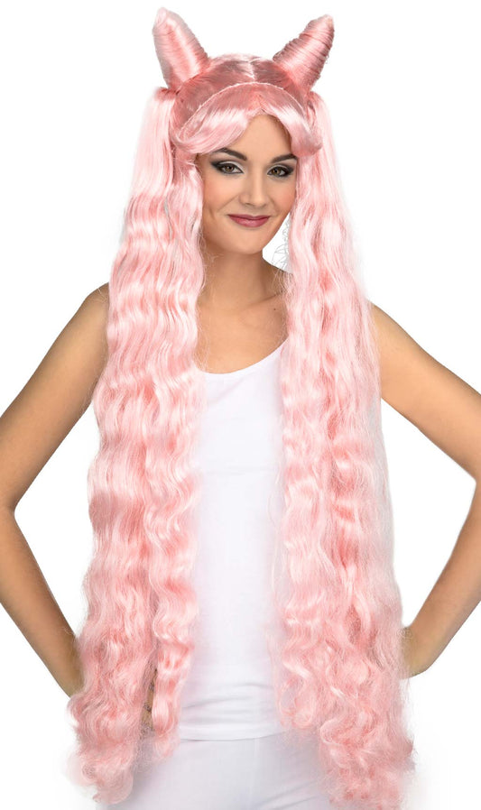 Parrucca Manga Lunga Rosa