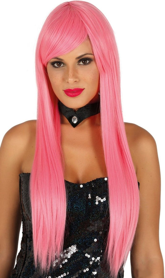 Parrucca da Capelli Lunghi Rosa