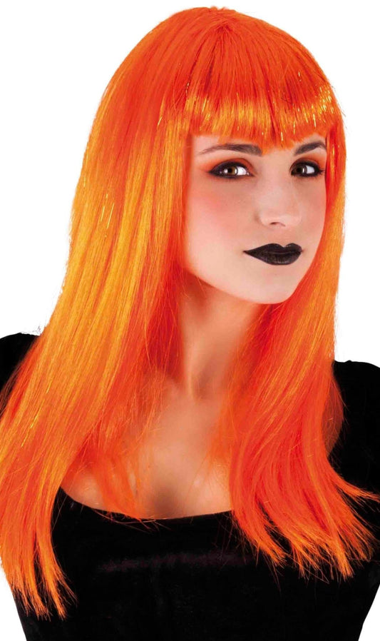 Parrucca da Vampiressa Birichina Colore Arancio