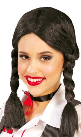 Parrucca Trecce Corte Nera