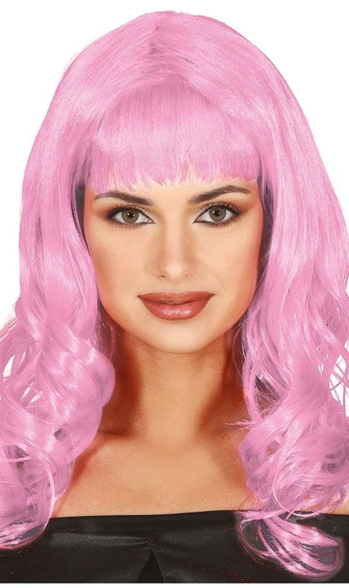 Parrucca rosa frangia lunga