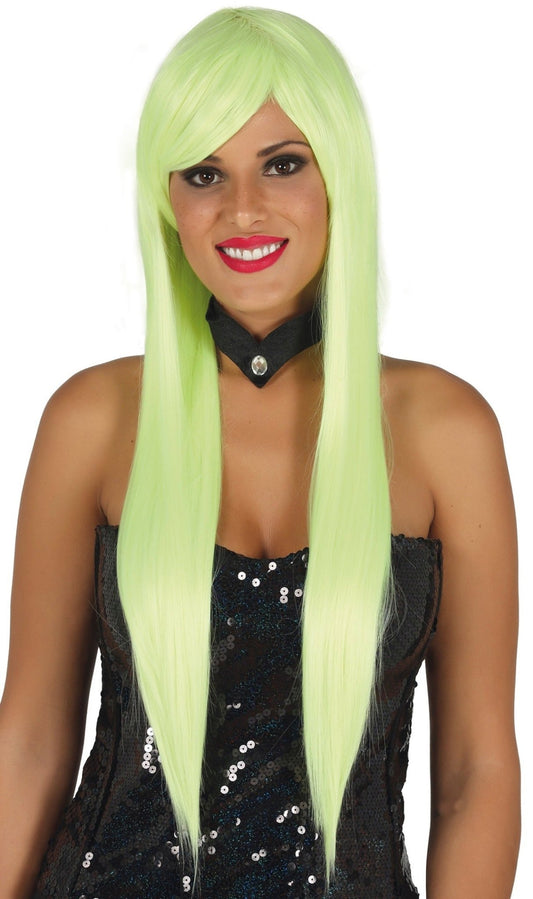 Parrucca Liscia verde e lunga