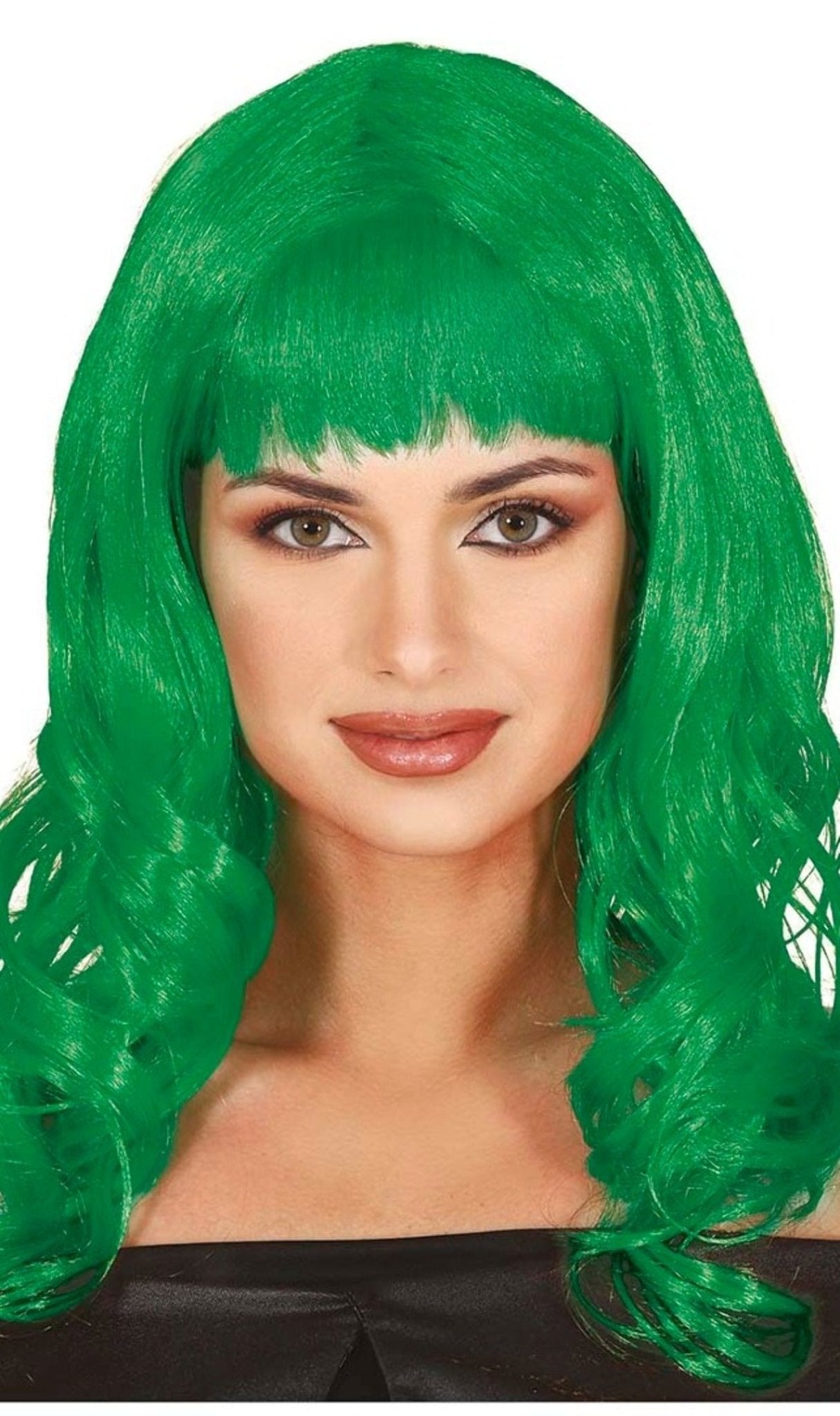 Parrucca verde con frangia