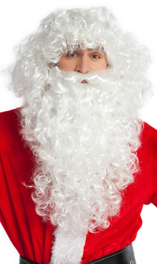Parrucca e barba ricia da Babbo Natale