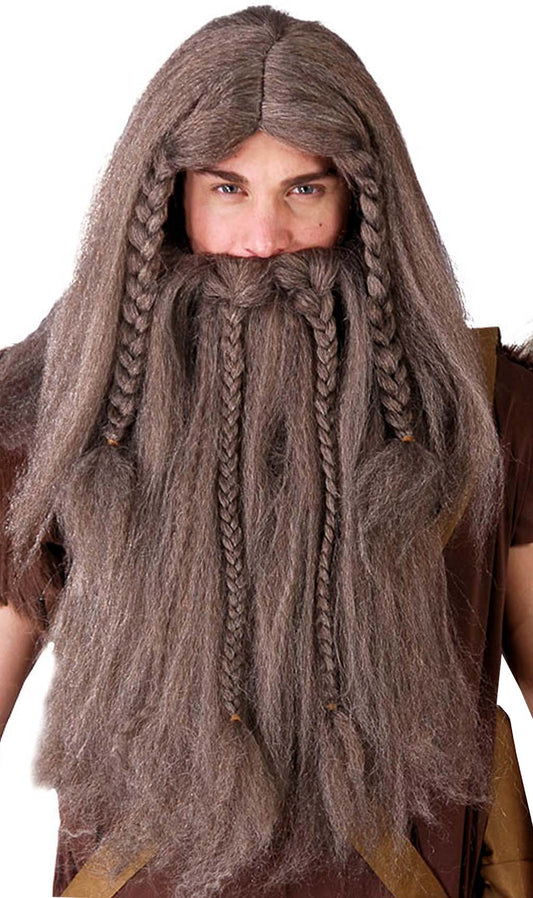 Parrucca e Barba Vichingo Marrone