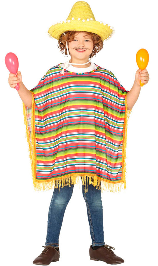 Poncho Messicano Multicolore bambini
