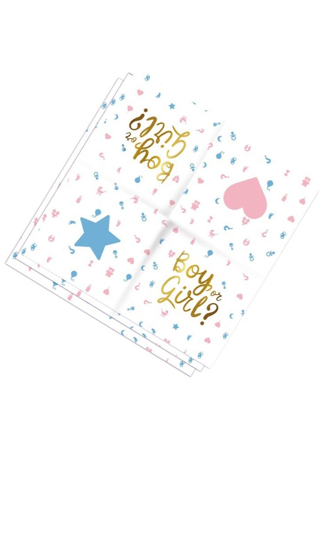 30 Carte Previsione Baby Shower A Forma Di Elefante - Gioco Rivelazione Sesso Per Bimba O Bimbo