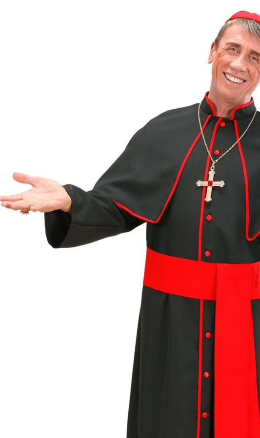 Costume Carnevale Papa Tunica bianca Prete Monsignore Uomo Taglia