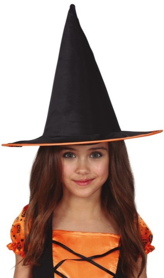 Cappello da strega nero e arancione da bambini