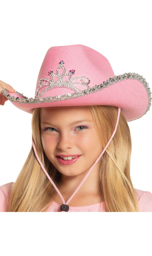Cappello da Cowgirl Rosa Bambina