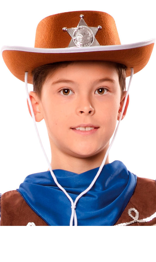Cappello da cowboy marrone per bambini
