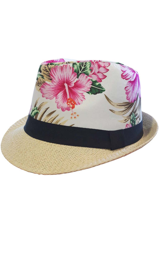 Cappello Hawaiano Fiori Rosa