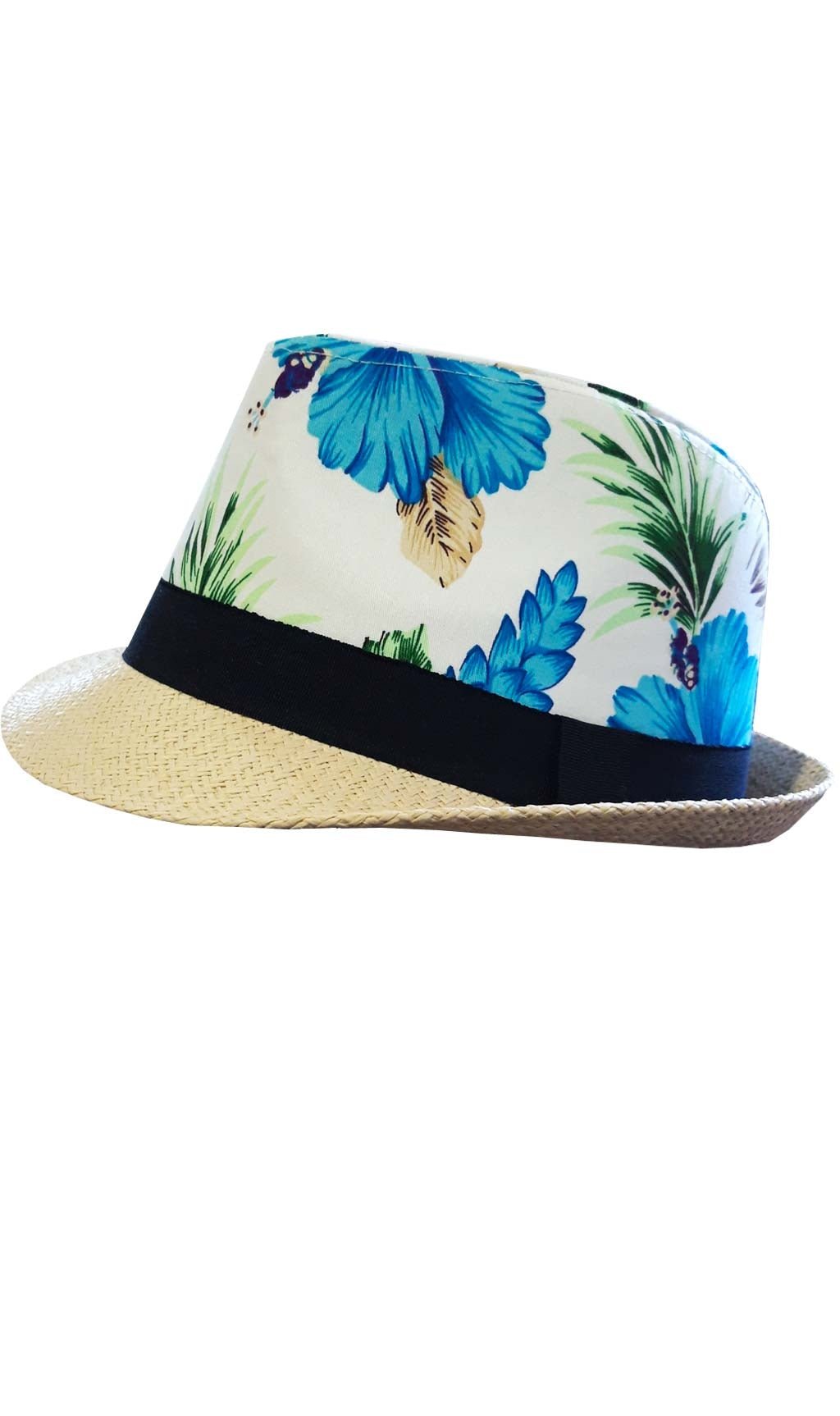 Cappello Hawaiano Fiori Blu